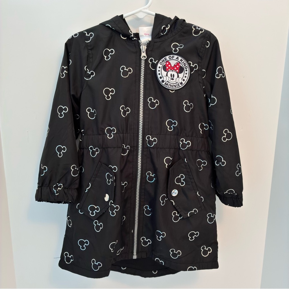 Disney Junior Toddler Girl Minnie Mouse Zip-Front Mouse Ears Jacket Black 3T